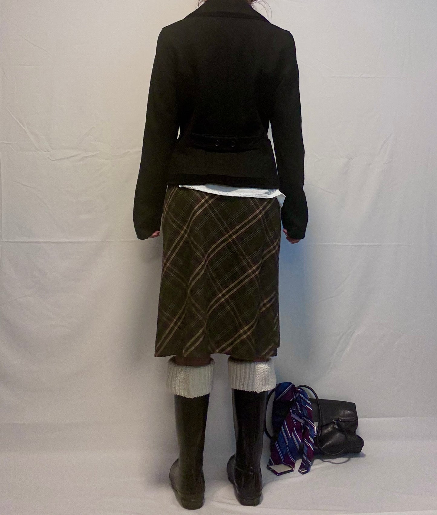 Plaid Wool Skirt