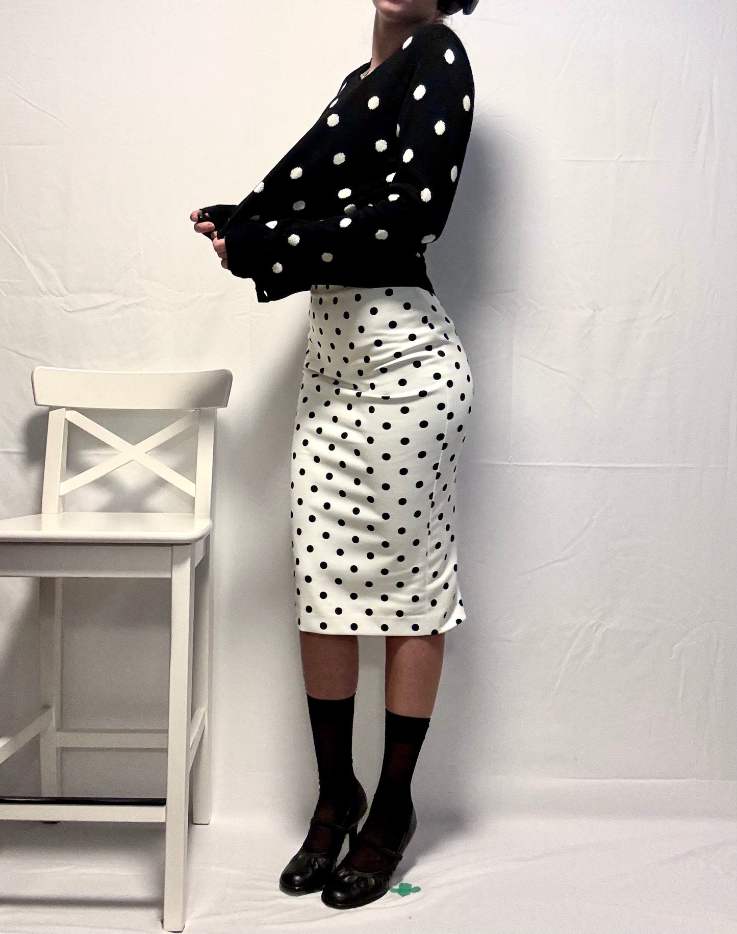 Polka Dot Midi skirt