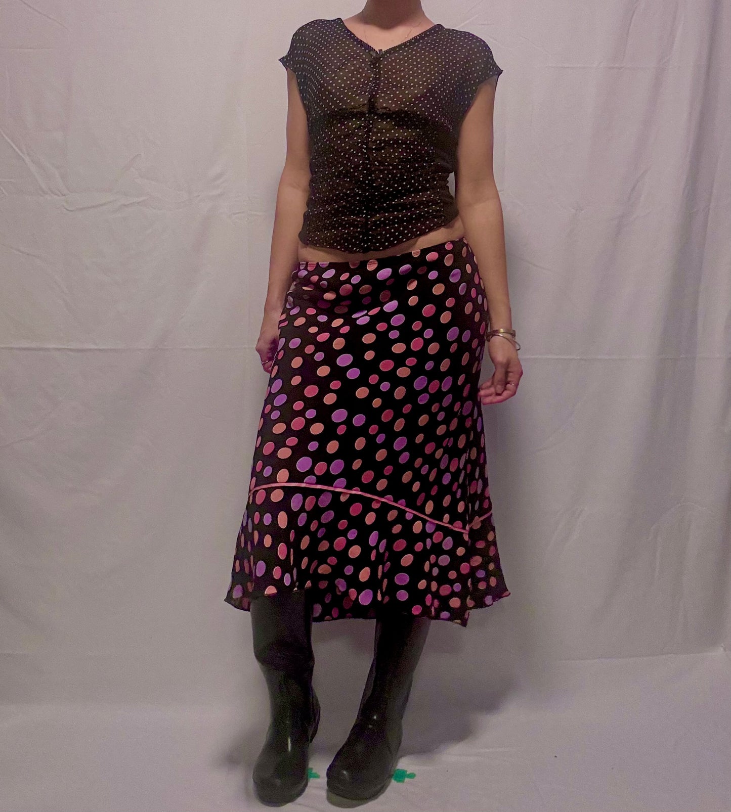 Polka Dot Midi Skirt