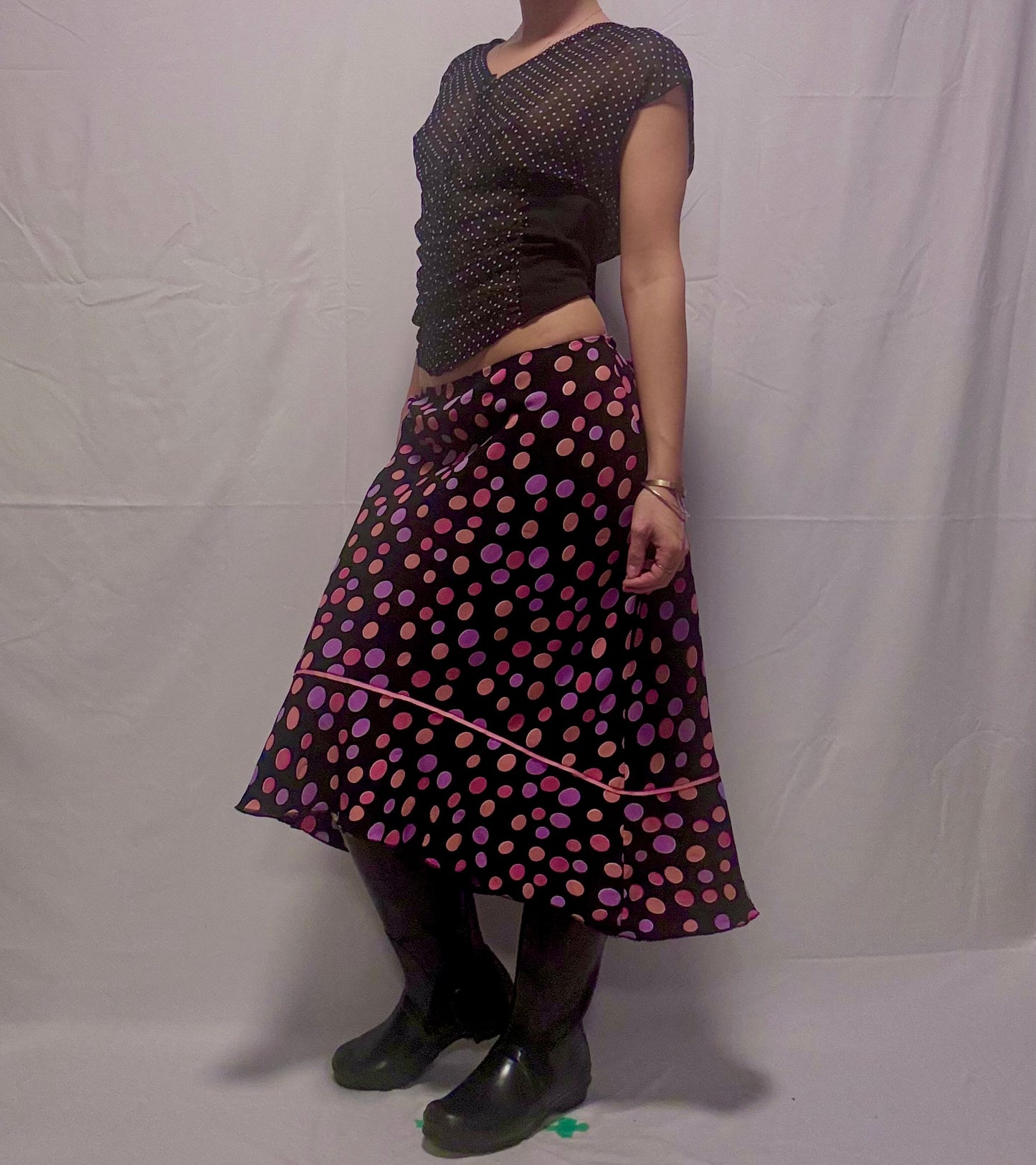 Polka Dot Midi Skirt