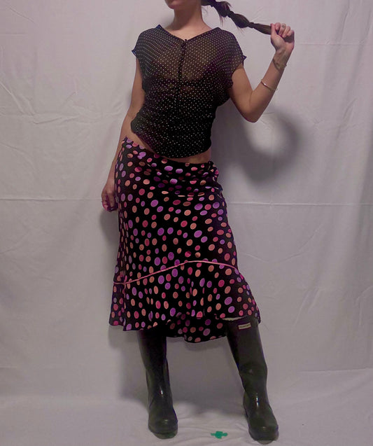 Polka Dot Midi Skirt